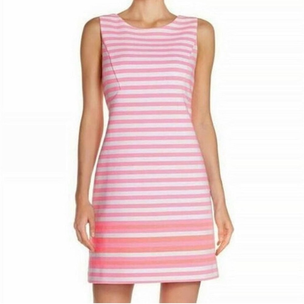 Lilly Pulitzer Pink and Light Pink Striped Sleeveless Mini Dress - Picture 1 of 4